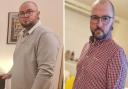 Lee before (left) and after his amazing weight loss journey