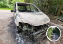 A video has emerged of a scorched car still smouldering after a fire in Newport.