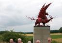From left, Stuart Allen, Angus Evans, Pat Evans, Harold Evans and Steve Cocks at the Mametz Wood war memorial