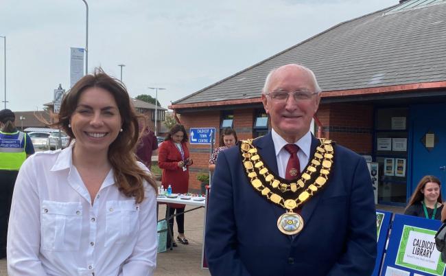 Councillor Lisa Dymock with Cllr Jim Higginson, Mayor of Caldicot
