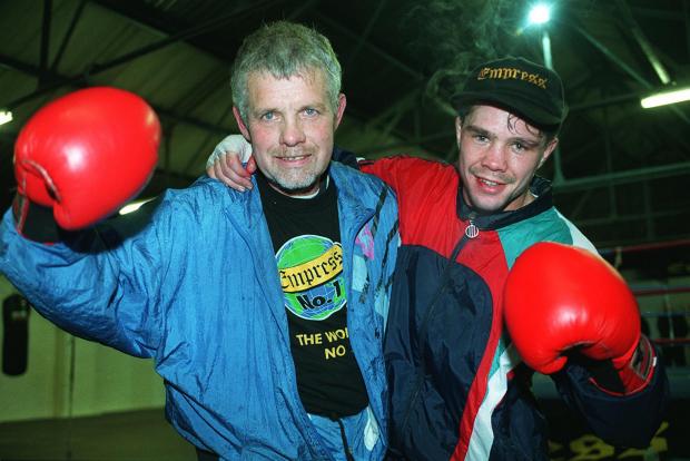 South Wales Argus: Dai Gardiner, left, with boxer Robbie Regan Picture: Huw Evans Agency