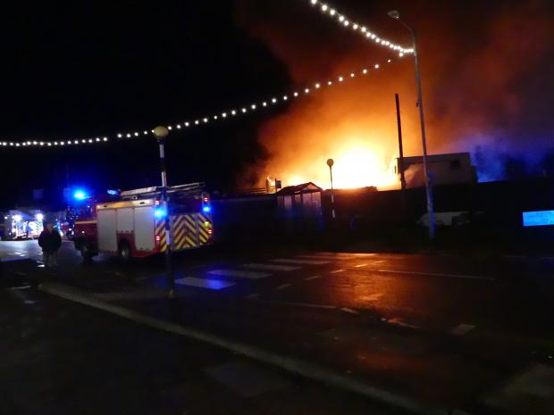 South Wales Argus: The social club was well ablaze