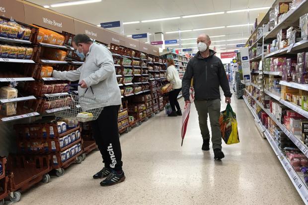 South Wales Argus: Shoppers in a supermarket in Chepstow on Boxing Day. Picture: Huw Evans Picture Agency
