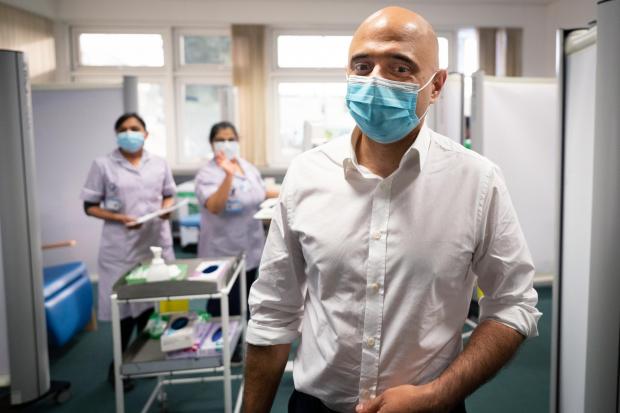 South Wales Argus: Health secretary, Sajid Javid visits St George's Hospital in south west London where he talked to staff and met Covid 19 patients who are being treated with a new anti-viral drug. Photo via PA.