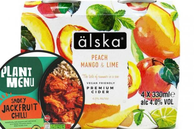 South Wales Argus: Cider and jackfruit chilli from Aldi's plant based range for Veganuary. Photos via Aldi.