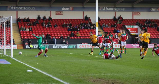 South Wales Argus: OPENER: Dom Telford slots home