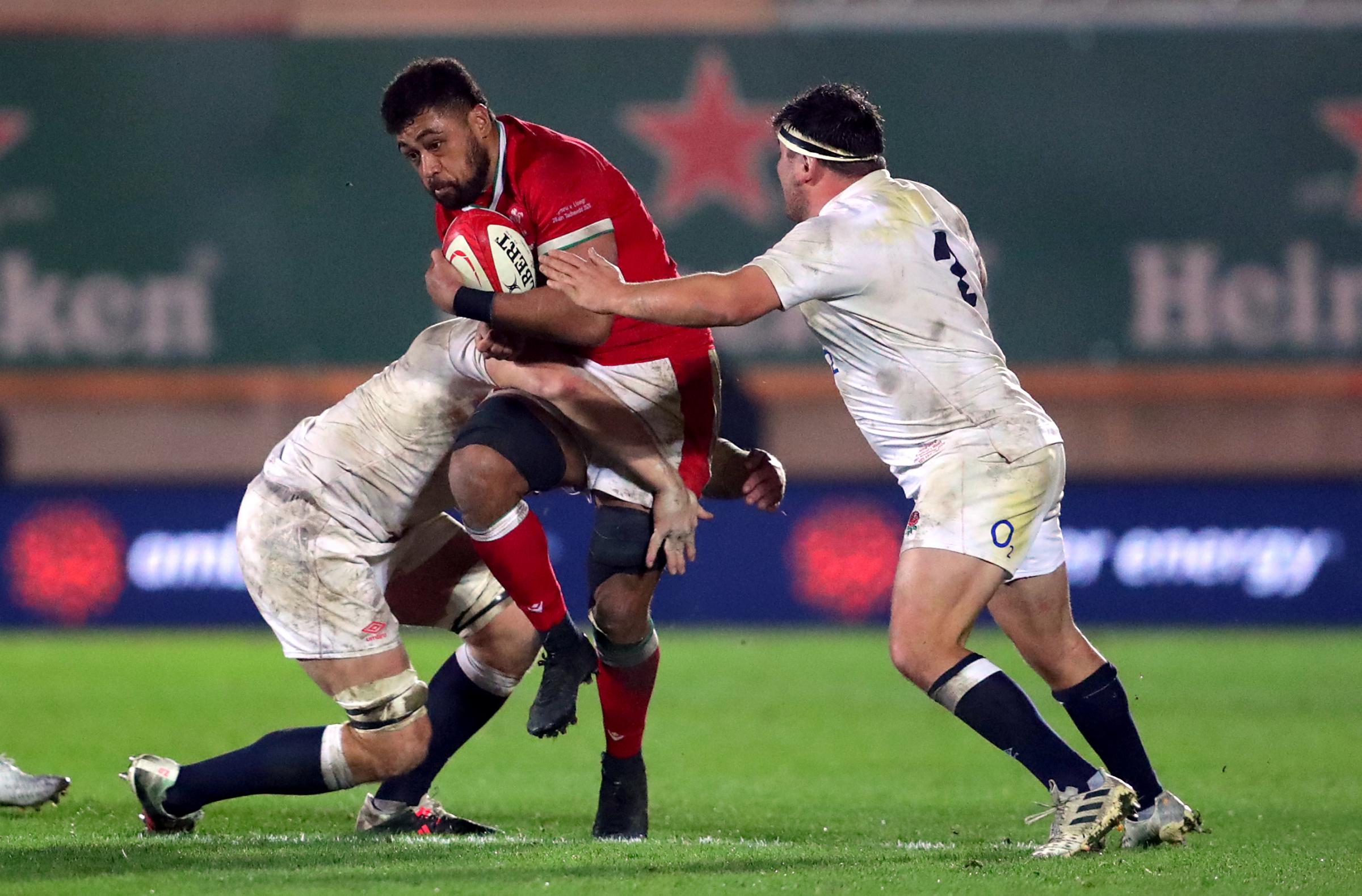 Wales star Taulupe Faletau in action against England