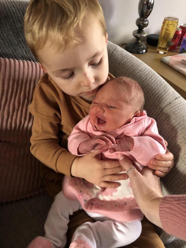 South Wales Argus: Millie Welsher was born on November 11, 2021, at the Royal Gwent Hospital, Newport, weighing 8lb 3oz. Her parents are Kyle Welsher and Emily Naylon, of Newport, andher big brother is Olly Welsher (two). 