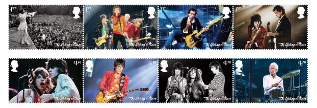 South Wales Argus: The Rolling Stones are only the fourth music group to feature in a dedicated stamp issue. (Royal Mail)