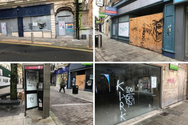 A selection of graffiti in Newport city centre