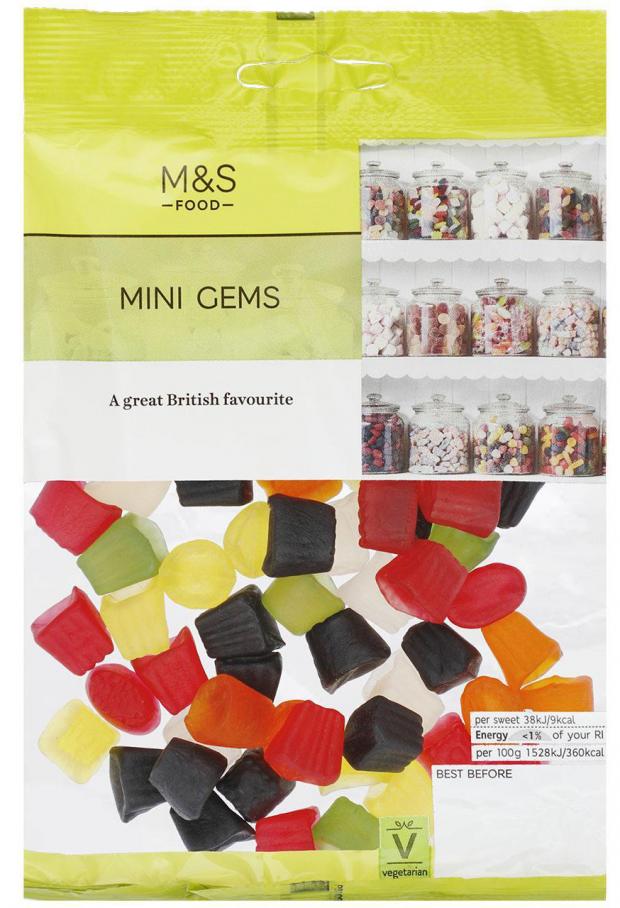 South Wales Argus: Undated handout photo issued by Marks and Spencer of a packet of Mini Gems. Marks and Spencer has changed the name of its popular Midget Gems sweet to avoid offending people with dwarfism rebranding its version of the confectionery as Mini Gems following a campaign by a disability academic. 
