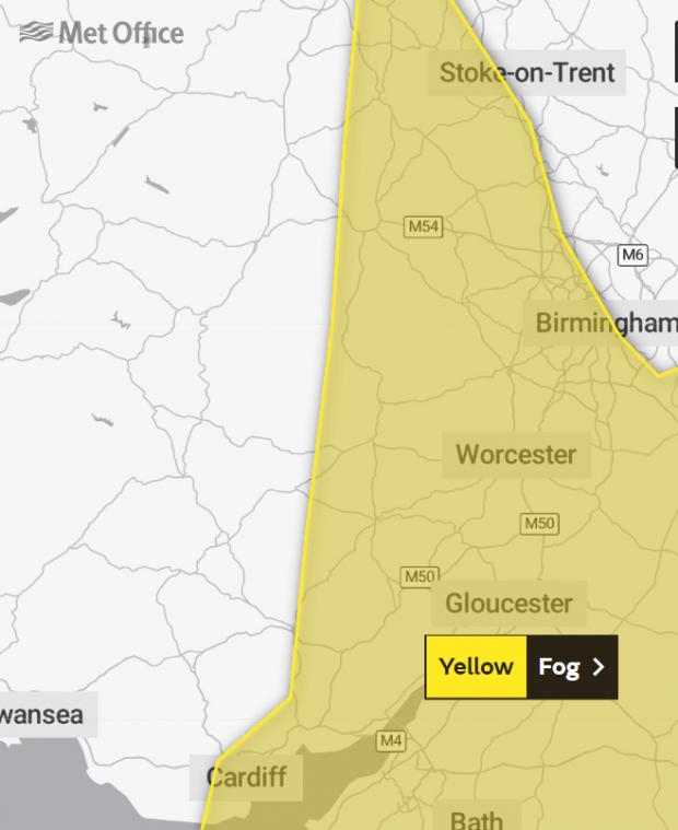 South Wales Argus: A yellow weather warning is in place (Credit: Met Office)