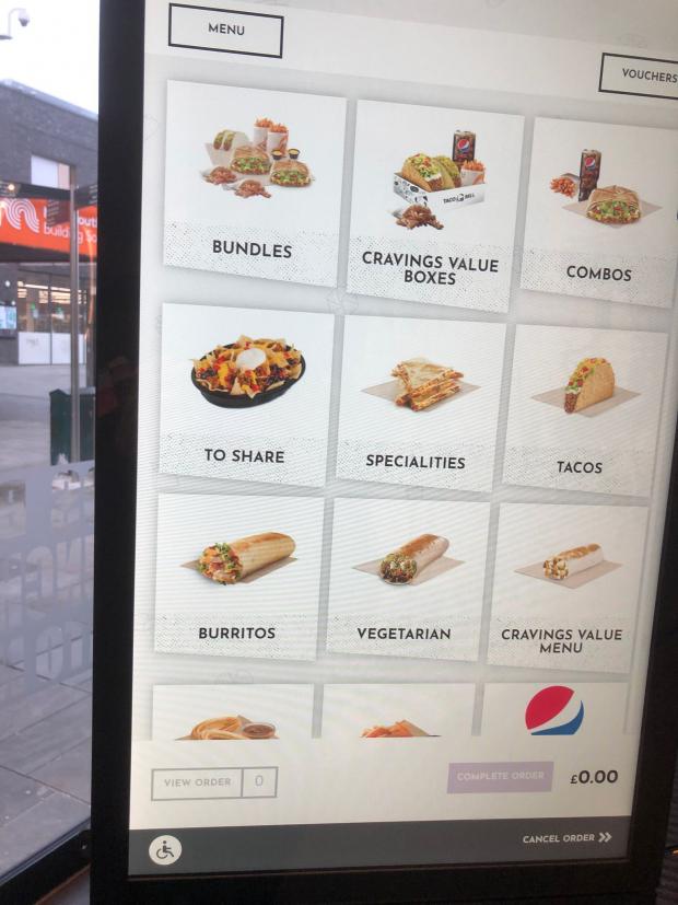 South Wales Argus: Touch screen menus to order from