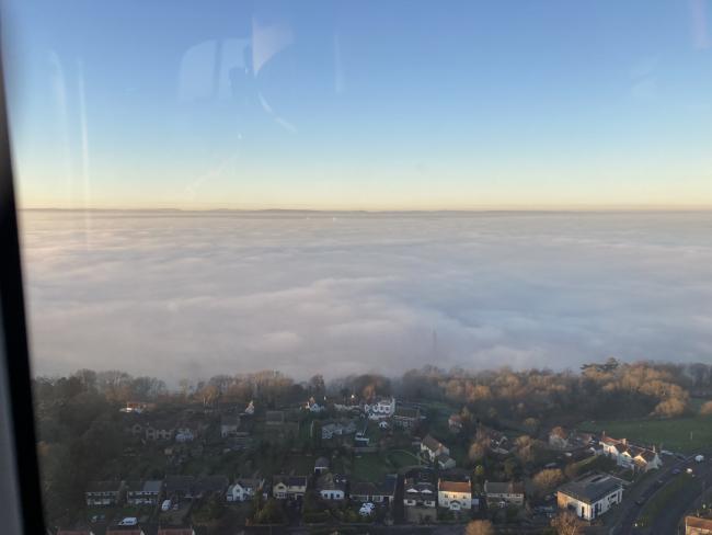 A blanket of fog covers the Severn Estuary Picture: Andy Lockyer