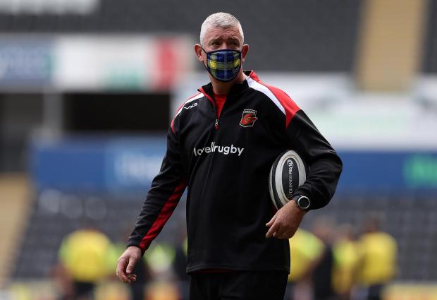 South Wales Argus: Dragons boss Dean Ryan wearing a Doddie Weir face mask