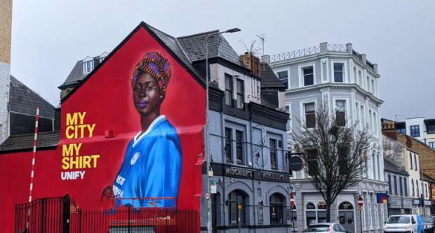 South Wales Argus: How the mural on the side of Mischief's used to look. Photo: Rebecca Wilks