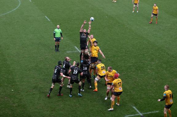 South Wales Argus: Dragons captain Harri Keddie rises to claim lineout ball against Ulster South Wales Argus: Dragons captain Harri Keddie rises to claim lineout ball against Ulster