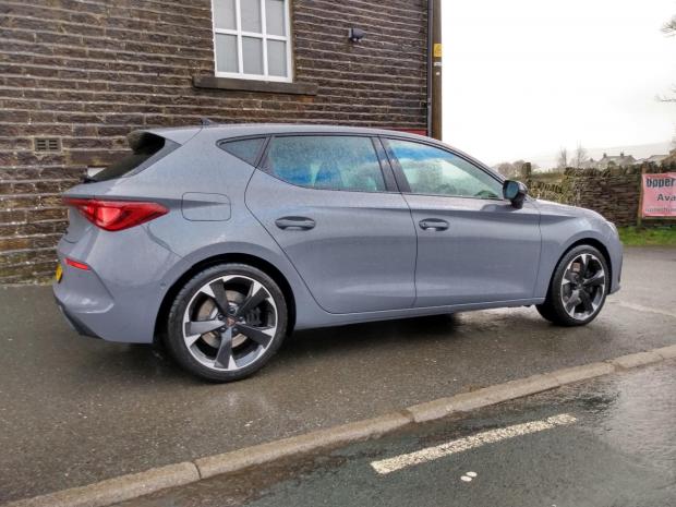 South Wales Argus: The Cupra Leon on test during stormy conditions 