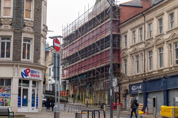 South Wales Argus: A conversion project to turn the old Argos shop in Stow Hill into 36 apartments and three commercial units. Pictures: Newport City Homes