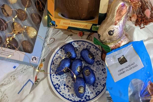 South Wales Argus: Hazelnut filled eggs and hazelnut chocolate rabbits from Aldi.