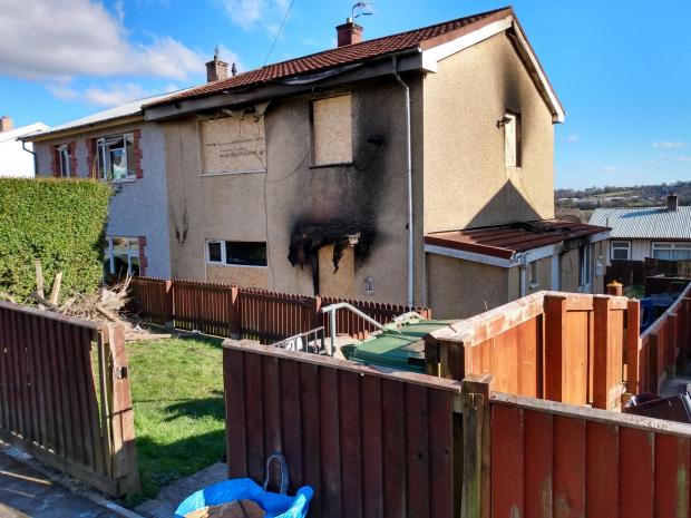 South Wales Argus: The house on Tranch Road, Pontypool, after a fire on Friday.