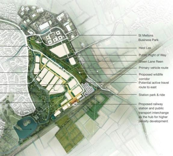 South Wales Argus: Cardiff Parkway development map. (Picture: Arup) South Wales Argus: Cardiff Parkway development map. (Picture: Arup)