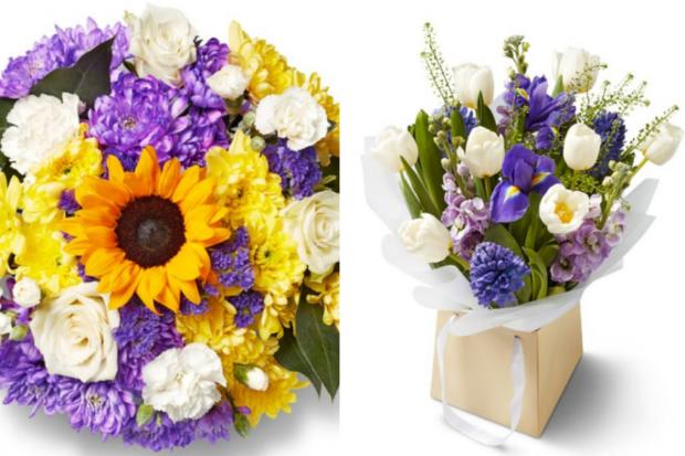 South Wales Argus: (left) Spring Meadow Bouquet and (right) Easter Blooms Gift Bag (Lidl/Canva)