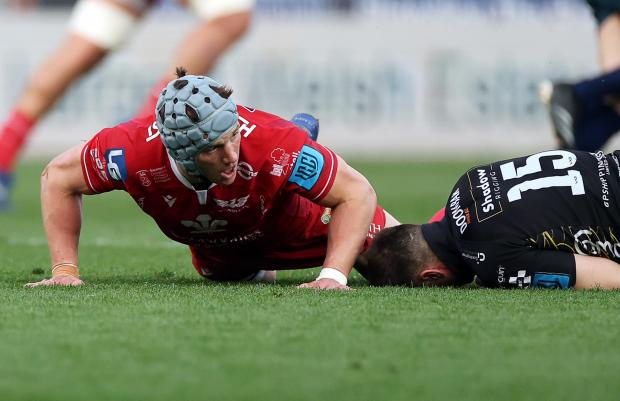 South Wales Argus: Josh Lewis was hit high by Jonathan Davies
