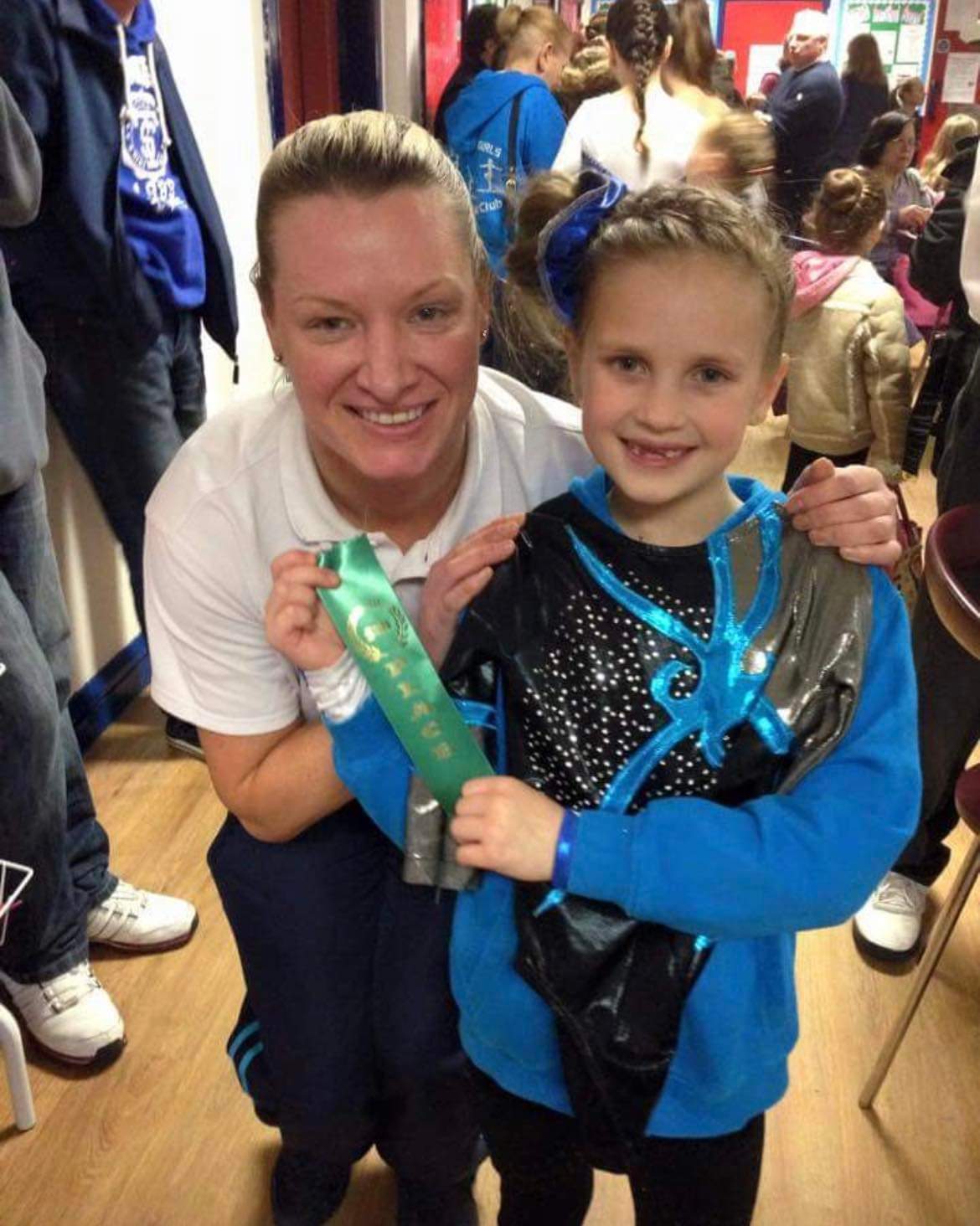 Evie Flage-Donovan pictured with her first coach Joanne Paginton