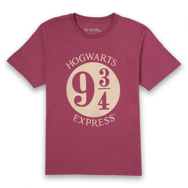 South Wales Argus: Harry Potter Platform Burgundy T-Shirt (IWOOT)