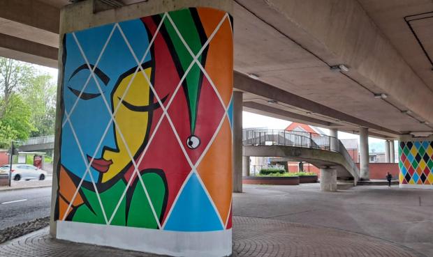 South Wales Argus: The latest of the four murals to be painted by Caerphilly artist Paul Shepherd. 