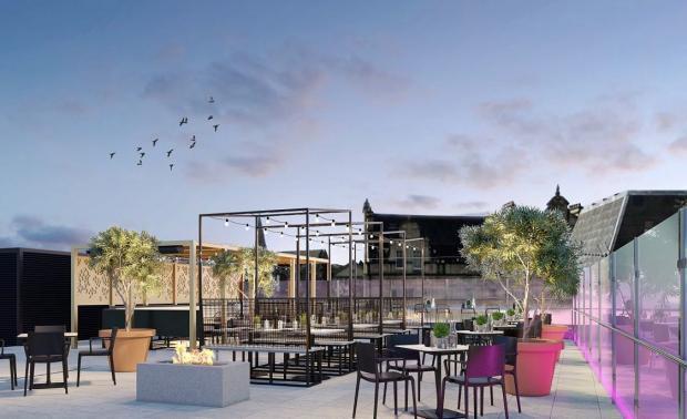 South Wales Argus: An artist impression of the rooftop terrace at the NP Bar and Kitchen