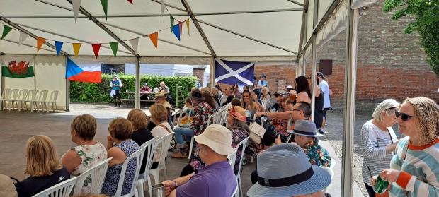 South Wales Argus: Many people gathered in the marquee to watch some of the performances.
