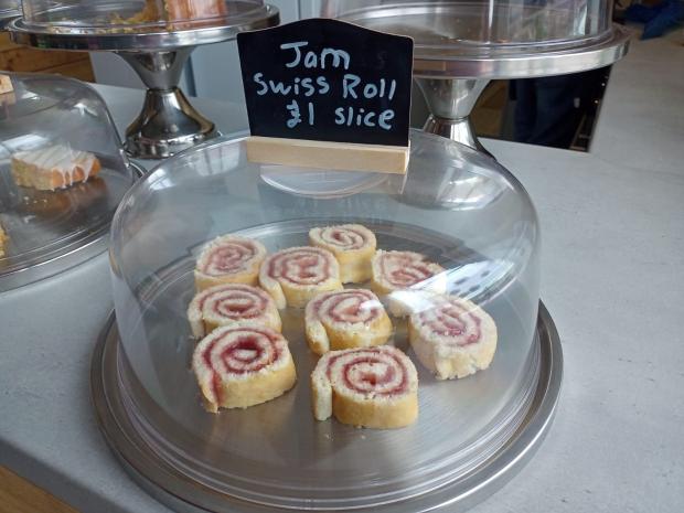 South Wales Argus: Jam swiss roll for sale at Bakehouse Cakes in Newport