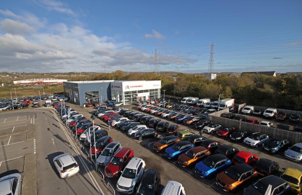 South Wales Argus: The car dealership, with Matalan in the distance - along with land included in the sale in-between