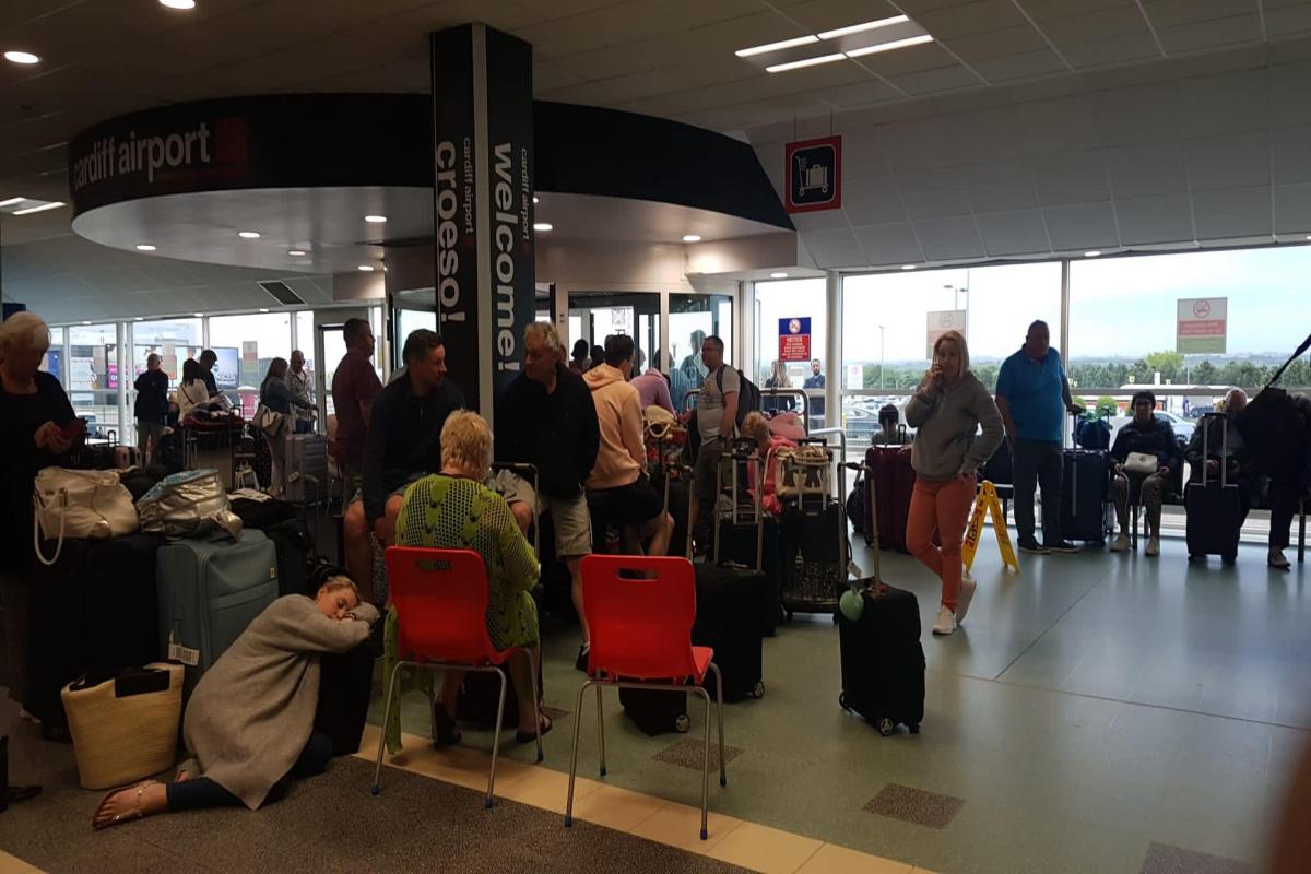 Hundreds were left waiting at Cardiff Airport for a flight out to Zakynthos.