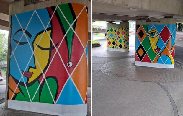 South Wales Argus: Paul Shepherd has worked wonders transforming a concrete jungle into something colourful.