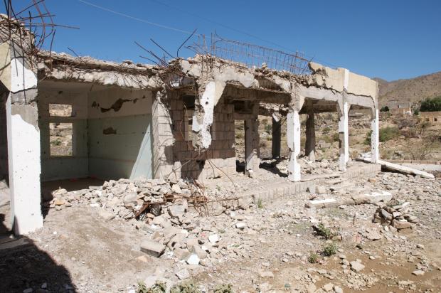 South Wales Argus: A bombed out school building in Yemen. (Picture: Julien Harneis)