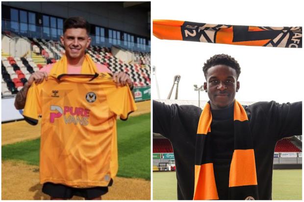 South Wales Argus: Adam Lewis and Chanka Zimba have arrived at Rodney Parade on loan this summer. Pictures: Newport County AFC.