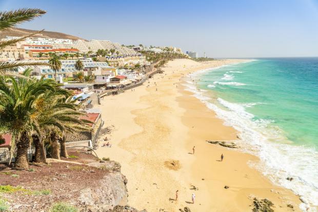 South Wales Argus: Beautiful, wide sandy beach in Morro Jable, Jandia Penninsula on Fuerteventura, Spain