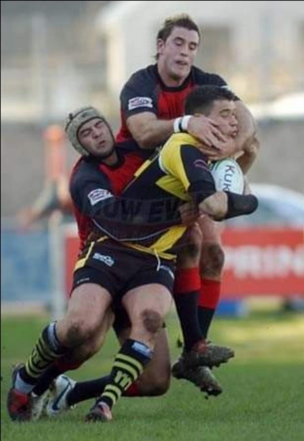 South Wales Argus: Lenny Woodard being tackled. Picture: Lenny Woodard