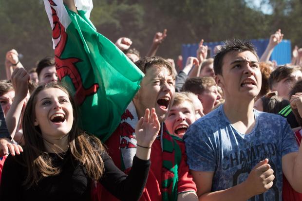 South Wales Argus: Supporters watching Wales play Northern Ireland during Euro 2016 at the fanzone in Cardiff (Image: Huw Evans Picture Agency).