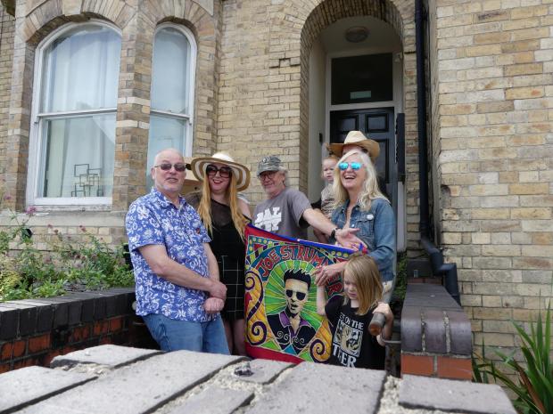 South Wales Argus: Smiles: Richard Frame, Joe's daughter Lola, Gaby's husband Patrick Holford, Lola's daughter Raven, partner Callum, and mum Gaby with son Ramone in the front. Picture: David Barnes