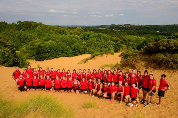 Wales Women at their challenging preseason training at Merthyr Mawr. Picture: Welsh rugby union