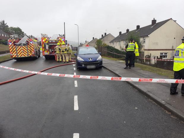 South Wales Argus: Emergency services at the fire in Ringland.
