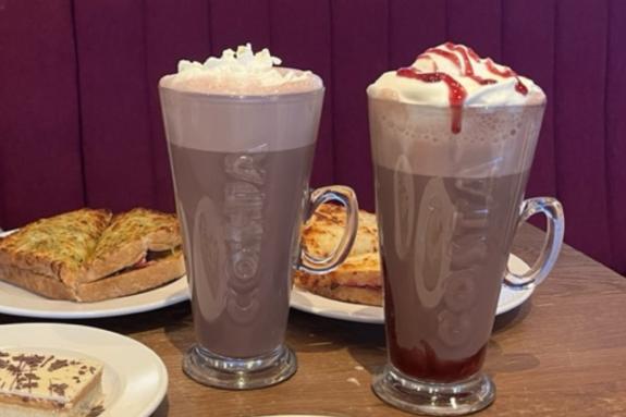 South Wales Argus: I really enjoyed trying the Roasted Hazel Hot Chocolate (left) and Black Forest and Cream Hot Chocolate (right) South Wales Argus: I really enjoyed trying the Roasted Hazel Hot Chocolate (left) and Black Forest and Cream Hot Chocolate (right)