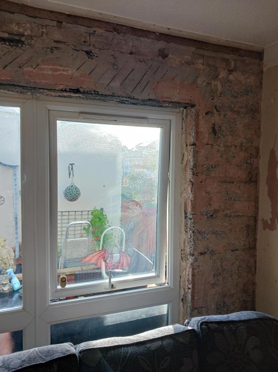 South Wales Argus: The walls are still wet despite rendering being completed this week and the repairs due to take place next week South Wales Argus: The walls are still wet despite rendering being completed this week and the repairs due to take place next week