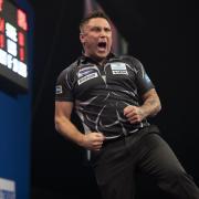 UP FOR IT: Gerwyn Price has had a superb year on the oche. Picture: Lawrence Lustig