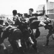 HISTORIC HOME: The legendary Brian Price in the thick of the action during Newport's famous win over the All Blacks.