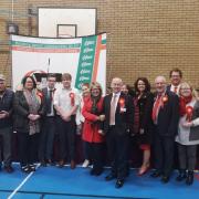 Wayne David and Labour supporters